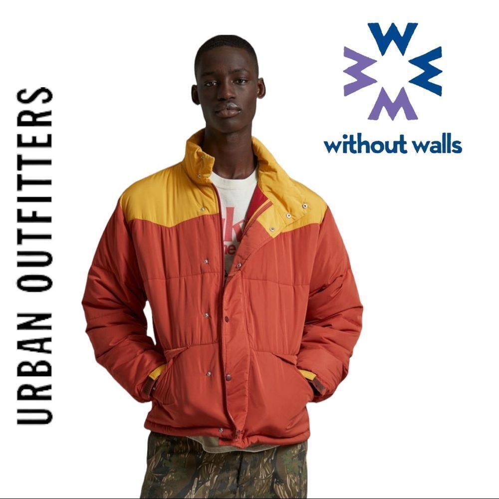 NEW Without Walls Urban Outfitters UO Western Puffer Coat Jacket M L XL